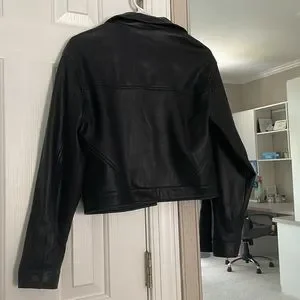 FB sister cropped faux leather jacket - Main Image